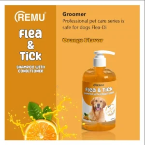 Remu Groomer Shampoo Flea & Tick with Conditioner – Orange