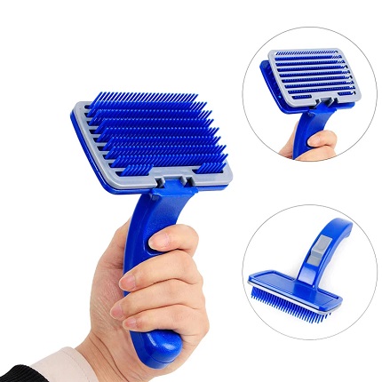 Button Blue Brush For Cats and Dogs