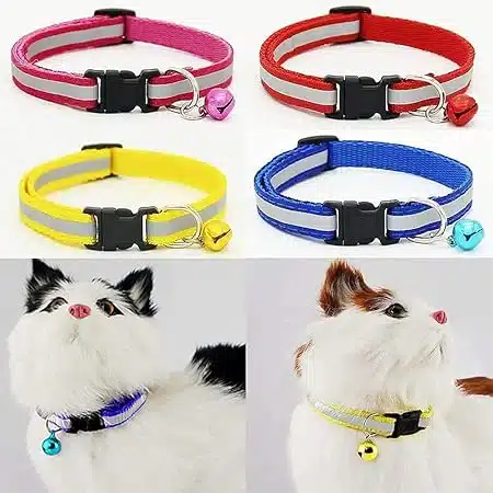 Pet Reflective Collar With Bell For Cat And Small Dog