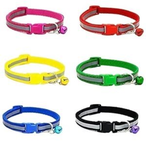 Pet Reflective Collar With Bell For Cat And Small Dog