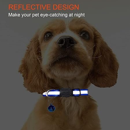 Pet Reflective Collar With Bell For Small Dog