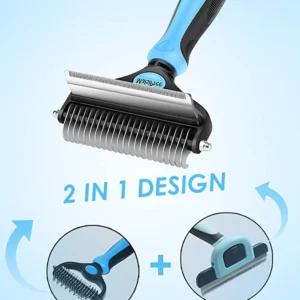 Pet Deshedding Brush Grooming Comb Double-Sided Undercoat Rake