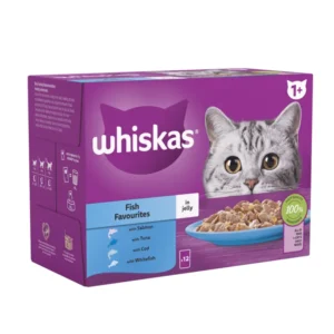 Whiskas Fish Favourites in Jelly 1+ Adult Wet Cat Food Pouches