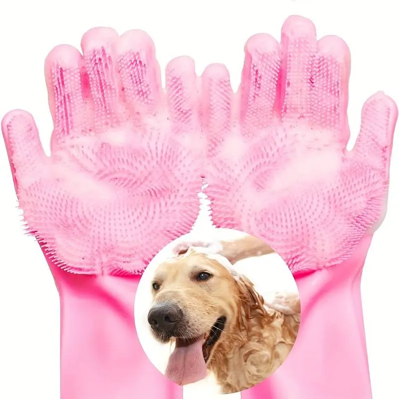 Silicone Full Hand Pet Bath Gloves - Image 4