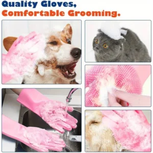 Alternative view of Silicone Full Hand Pet Bath Gloves