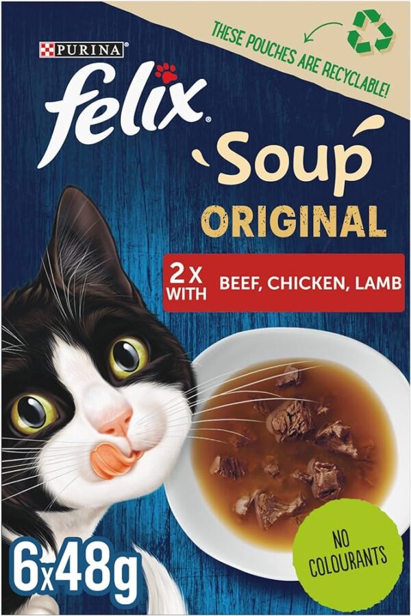 Felix Soup Tender Strips with Beef, Chicken and Lamb Wet Cat Food