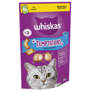 Whiskas Temptations Adult Cat Treats With Salmon – 60gm