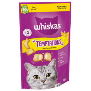 Whiskas Temptations Cat Treats with Chicken & Cheese – 60gm
