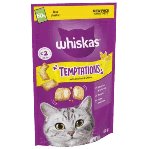 Whiskas Temptations Cat Treats with Chicken & Cheese – 60gm